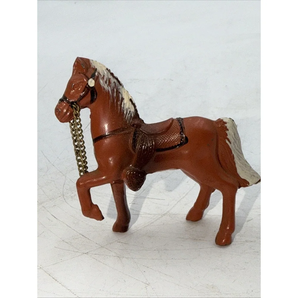 Rare 50's/60's Painted Metal Cast Horse Miniature Toy Figurine Japan